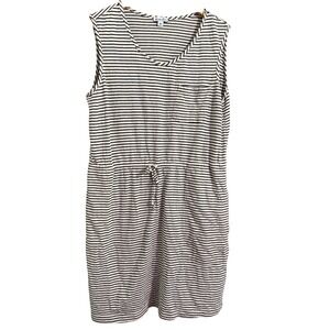 Steven Alan‎ Striped Drawstring Waist Pocket T Shirt Dress Women's Size Medium